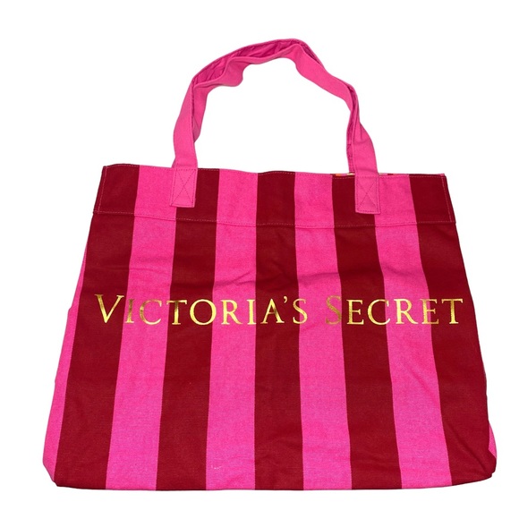 NWT Victoria’s Secret Pink and Red Striped Tote bag - Picture 7 of 8